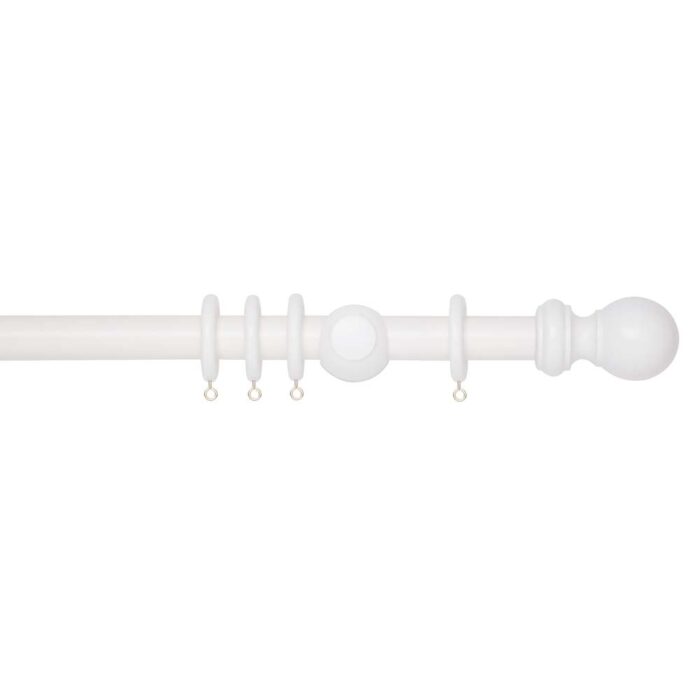 28mm Woodline Curtain Pole in White - Image 2