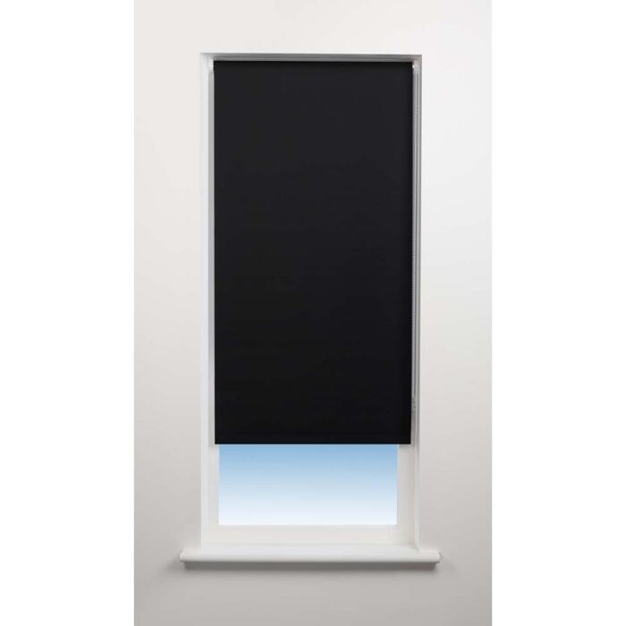 Universal Plain Daylight Roller Blind in Jet Black