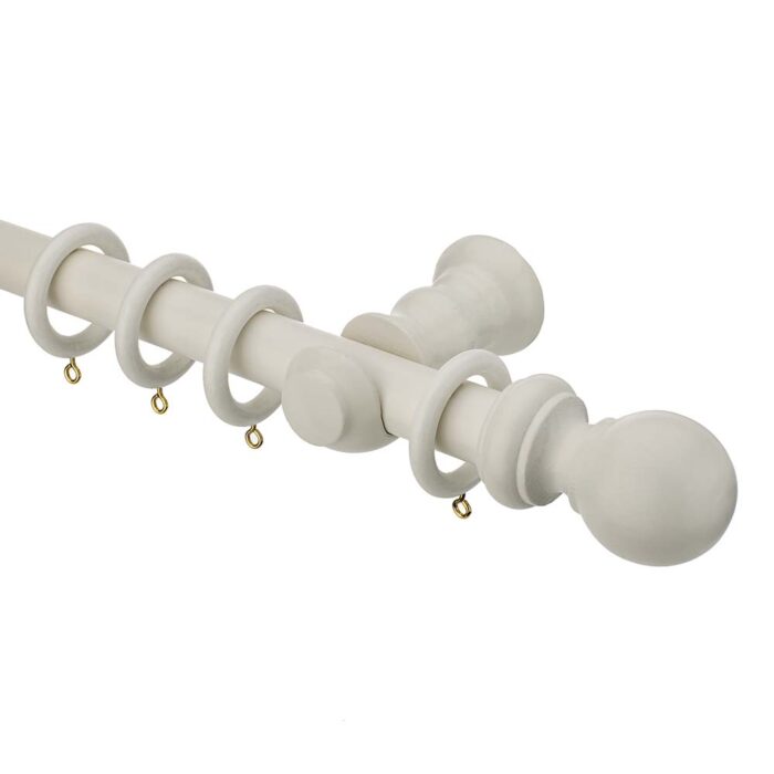 28mm Woodline Curtain Pole in White